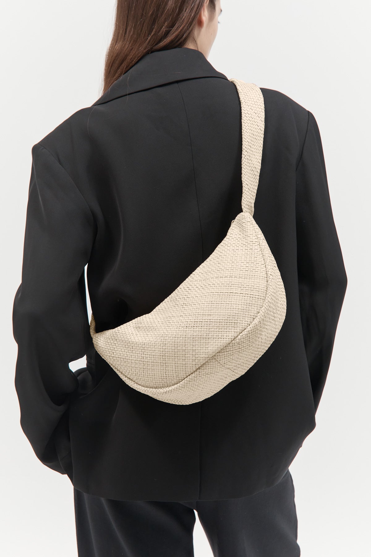 Woven Crescent Bag - Butter