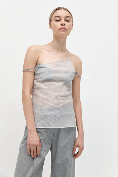 Asymmetric One Shoulder Top - Sheer Stripe - St. Agni